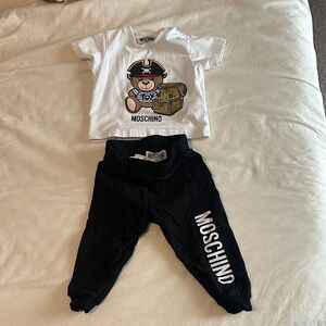 Moschino Kids Black Sweatpants with Logo
